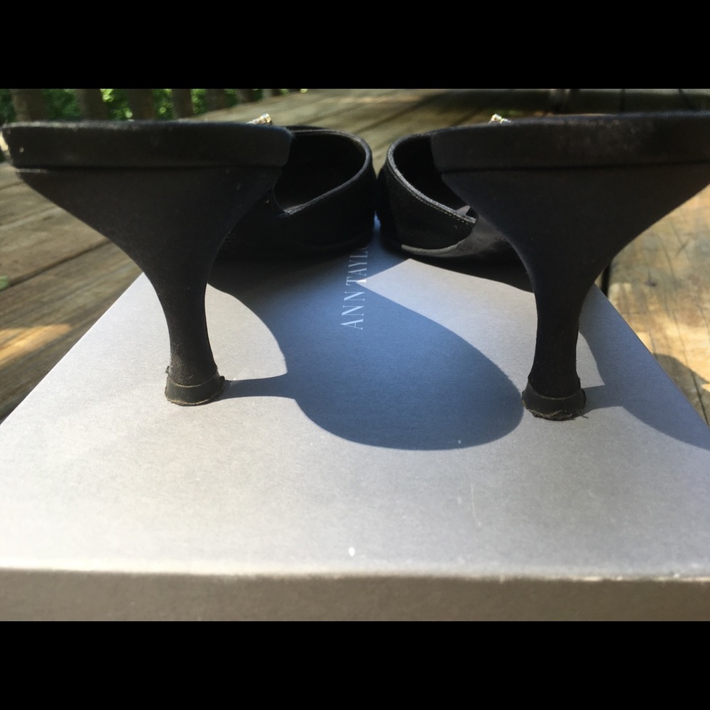 Ann Taylor Black Satin Mules - Picture 6 of 11